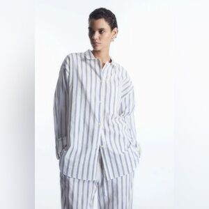 COS Stripped Pajama Shirt in White